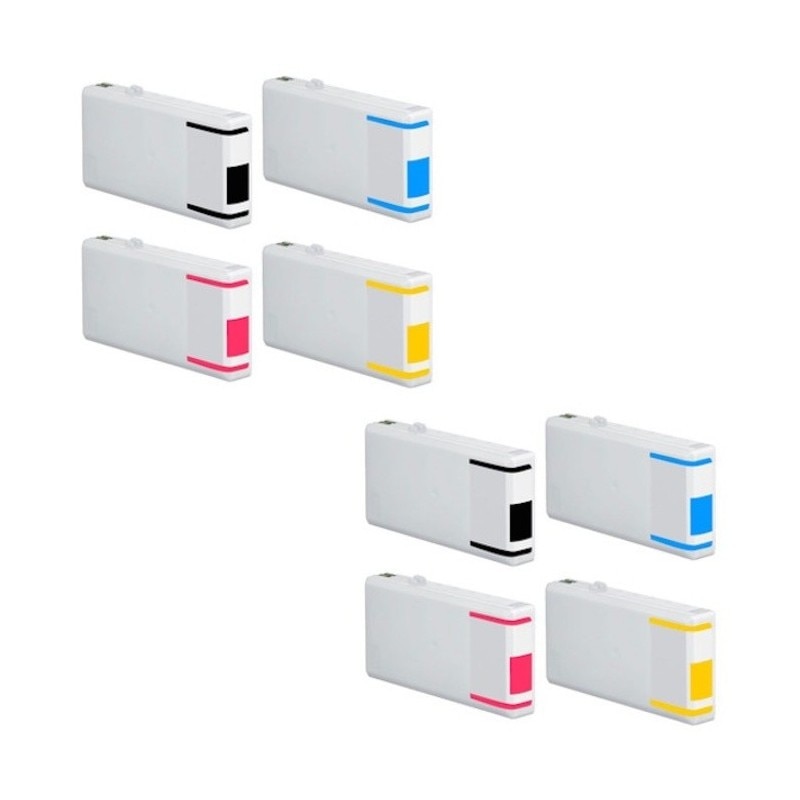 Set 8 Cartuse Compatibile T7011X/12/13/14 Pentru Epson WORKFORCE PRO WP4015DN, WP4025DW, WP4095DN, WP4515DN, WP4525DNF, WP4535DWF, WP4545DTWF, WP4595DNF