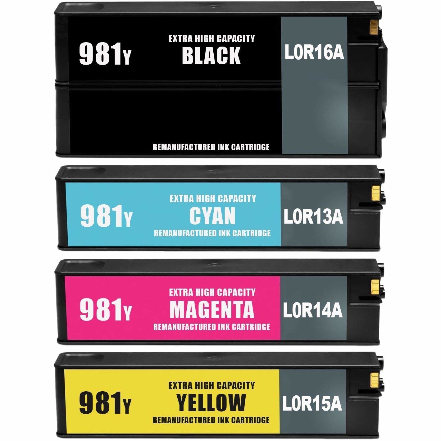 Set 4 Cartuse Compatibile HP981XLBK/C/M/Y Pentru HP PageWide Enterprise Color 556xh / PageWide Enterprise Color MFP 586dn / PageWide Enterprise Color 556dn / PageWide Enterprise Color Flow MFP 586z / PageWide Enterprise Color MFP 586f