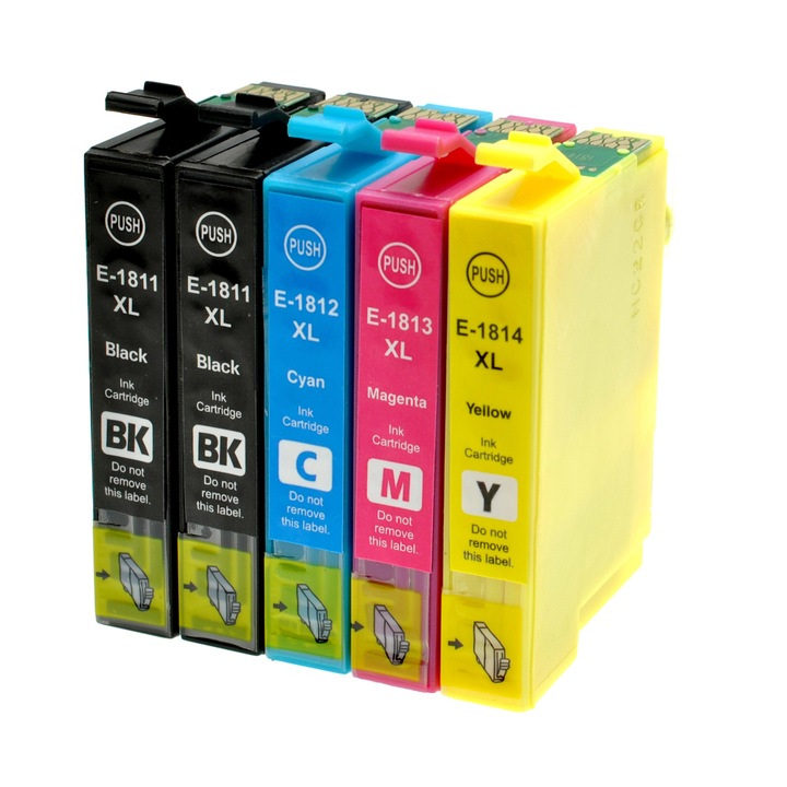 Ecoink Patron, 5 db, Epson T1811 2, 3, 4, Epson Eion Home XP-325, XP-30, XP-102, XP-202, XP-205, Eion Home XP-302, Eion Home XP-305, Eion Home XP-402, XP-405, XP-225, XP-215, XP-312, XP-322, XP-422, XP-212, XP-315, XP-412, XP-415 kompatibilis