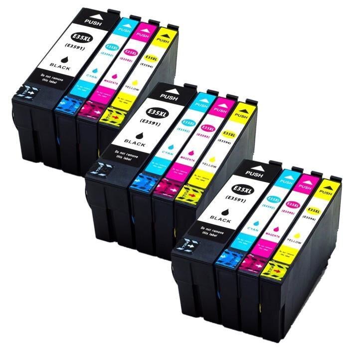 Set 12 Cartuse Compatibile T3591/92/93/94 Pentru Epson Workforce Pro WorkForce Pro WF-4700 Series / WF-4720 DWF / WorkForce Pro WF-4720 Series /WF-4725 DWF / WF-4730 DTWF / WF-4735 DTWF / WorkForce Pro WF-4740 DTWF