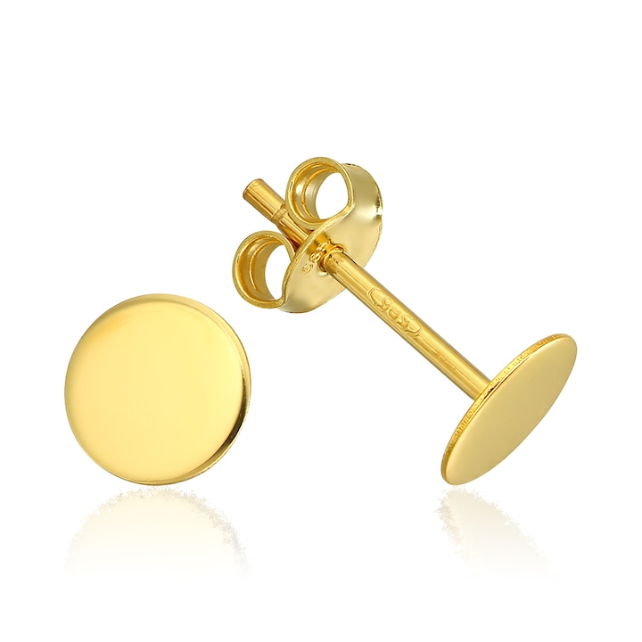 e-Crystal - 14k Arany stud fülbevaló - Kör alakú