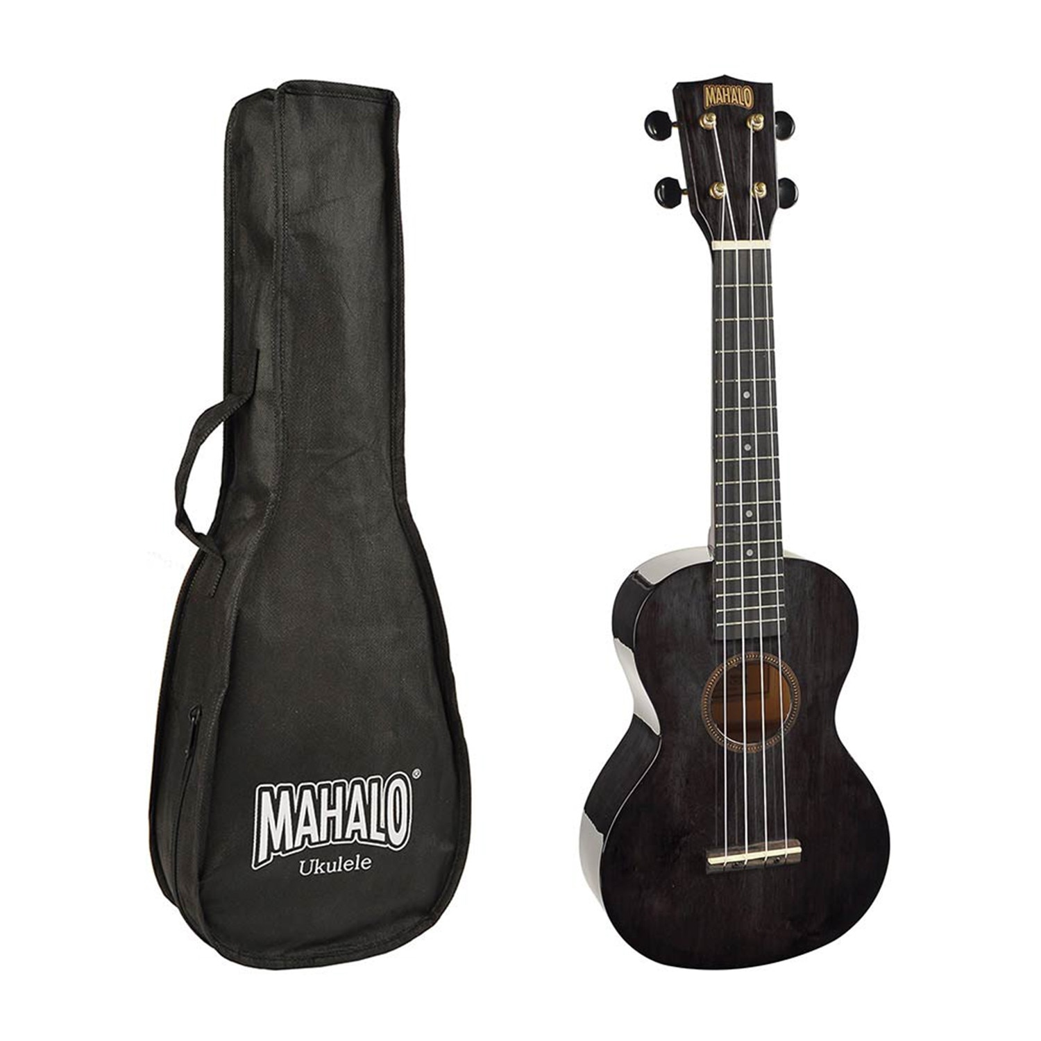Set ukulele concert Mahalo Hano MH2/TBK negru transparent