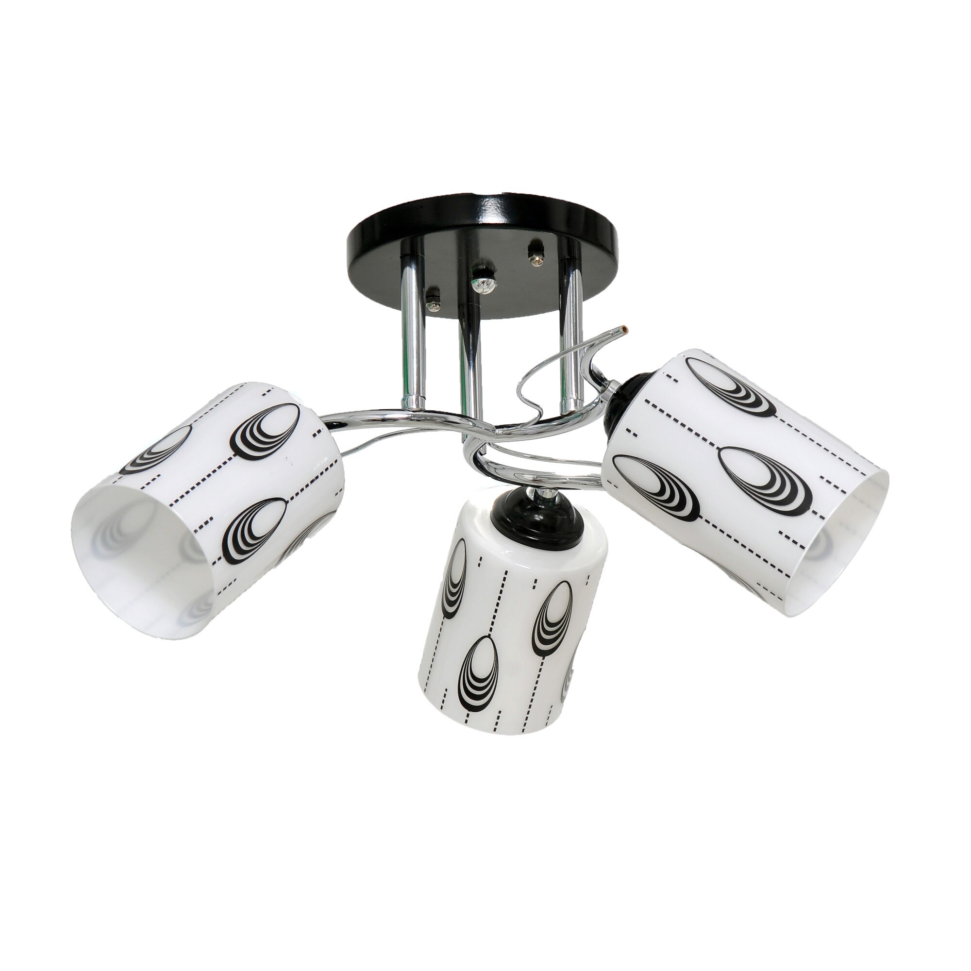 Candelabru Nikom NG 71903-3, E27, 3x40 W, 220V, negru, alb, crom