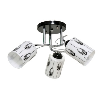 Candelabru Nikom NG 71903-3, E27, 3x40 W, 220V, negru, alb, crom Candelabru Nikom NG 71903-3, E27, 3x40 W, 220V, negru, alb, crom