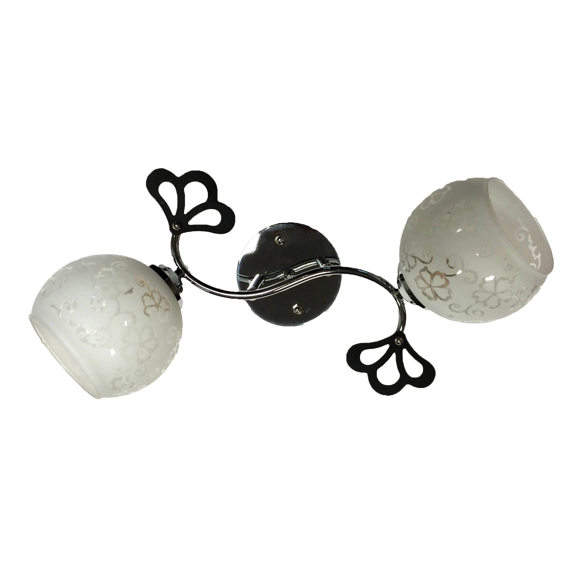 Candelabru Nikom NG 6206-2, E27, 2x40 W, 220V, alb, crom