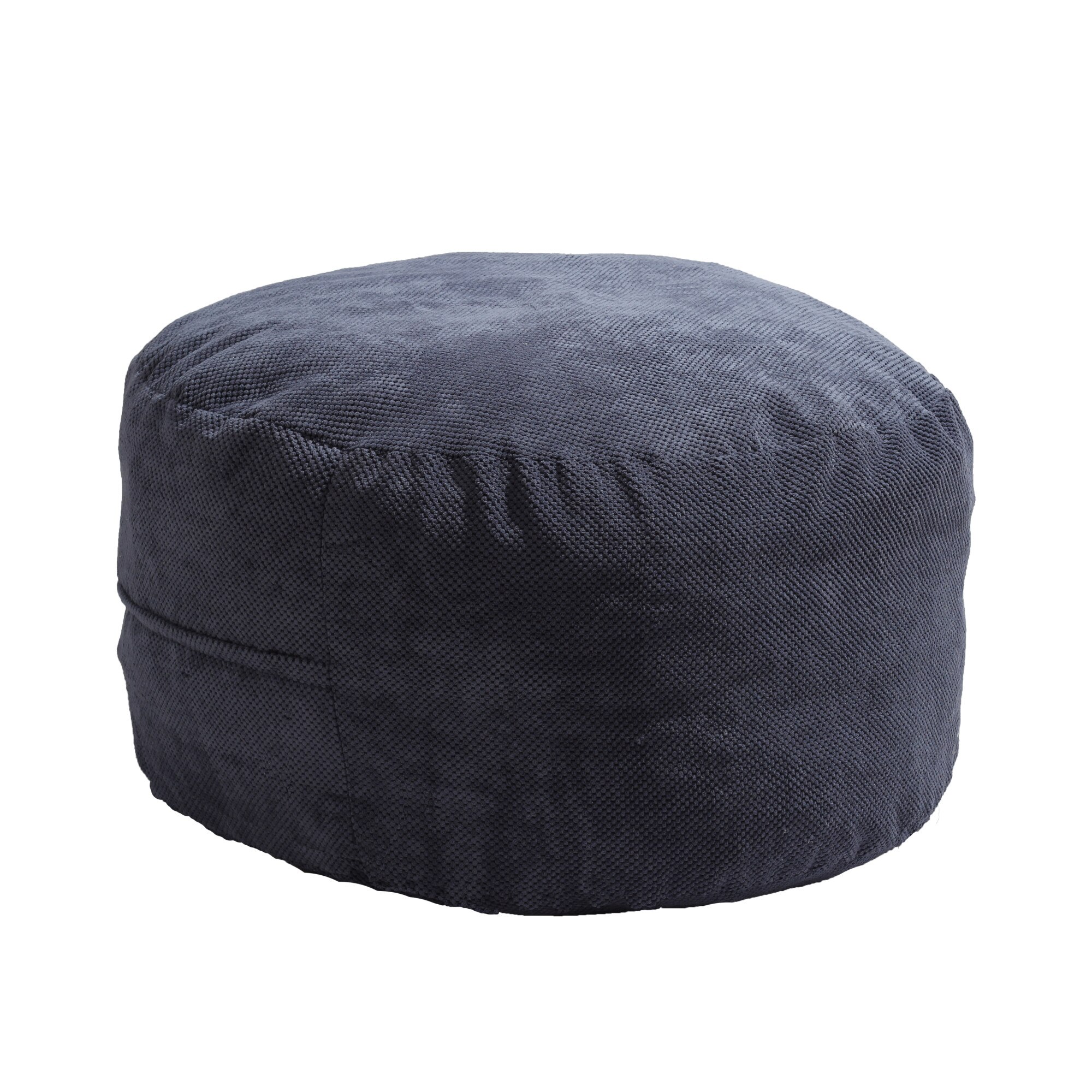 Set Fotoliu Puf Matusalem - Dusty Blue (Gama Plush Honey) umplut cu fulgi de burete memory mix®