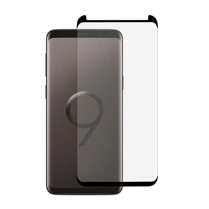 Стъклен протектор, За Samsung Galaxy S9, 3D, Full Cover, Camera View