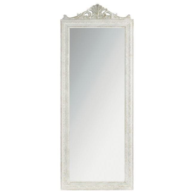 Oglinda de Perete din Rasina Alb Antichizat 50x2x130cm