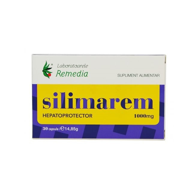 Silimarem, Capsule, Remedia, 1000MG, Hepatoprotector, regenerare celulara