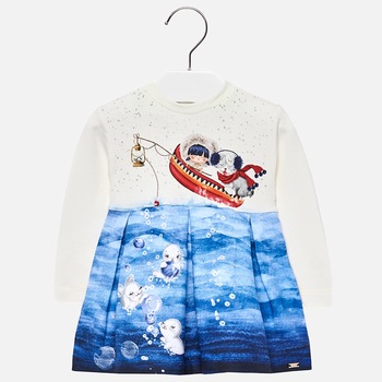 Rochie bebe fetita Mayoral 2952TI18BLM1, Multicolor, 2 ani Rochie bebe fetita Mayoral 2952TI18BLM1, Multicolor, 2 ani