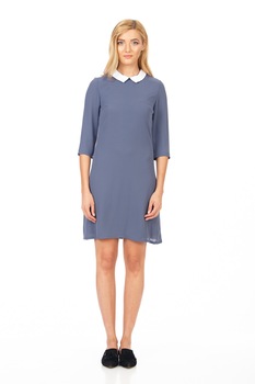 Rochie BE YOU cu guler, Gri Rochie BE YOU cu guler, Gri