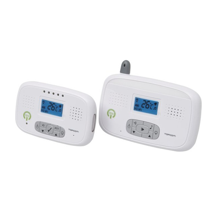 Monitoring audio rendszer hőmérővel és dalokkal Topcom Babytalker 3600, fehér