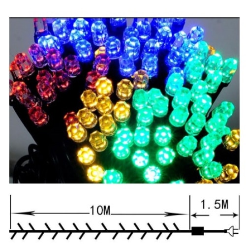 Instalatie de Craciun, 10 m, liniara Albastru, 100 leduri hexagonale, SDX, 5815B