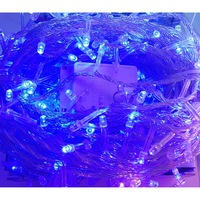 Instalatie de Craciun, 9 m, Liniara Albastra, 100 leduri, SDX, 6022B, fir transparent / ghirlanda luminoasa / instalatie brad