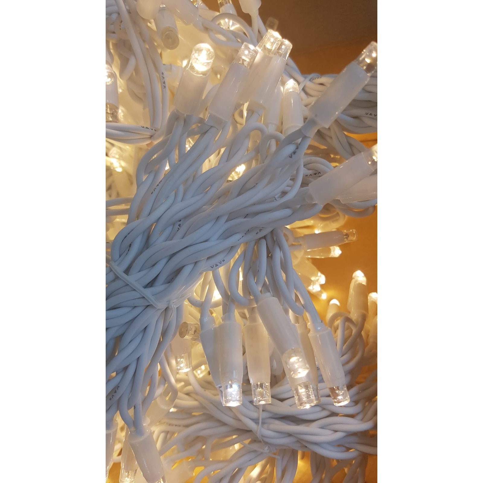 Instalatie de Craciun, 5 m, Perdea franj Alb Cald , FLASH, 104 leduri, SDX P9106WW, perdea luminoasa franjurata de exterior