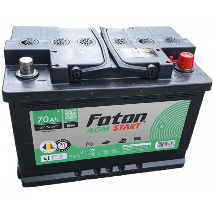 Baterie auto Foton Start AGM 70Ah 760A Start&Stop