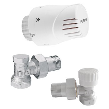 Set 3in1 Cap termostatic Robineti Tur coltar si Retur coltar 1/2 Set 3in1 Cap termostatic Robineti Tur coltar si Retur coltar 1/2