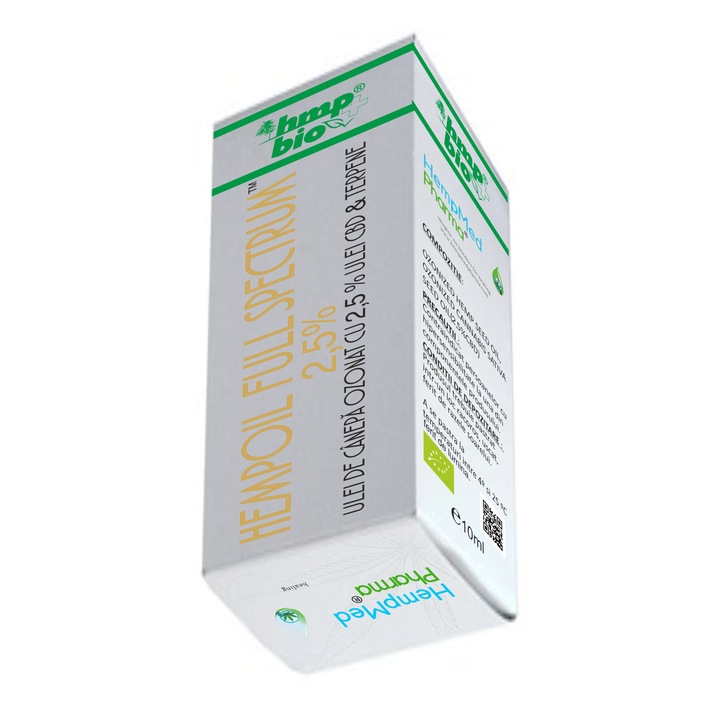 Ulei ozonat canepa, Hempoil Full Spectrum 2,5% CBD, 10 ml