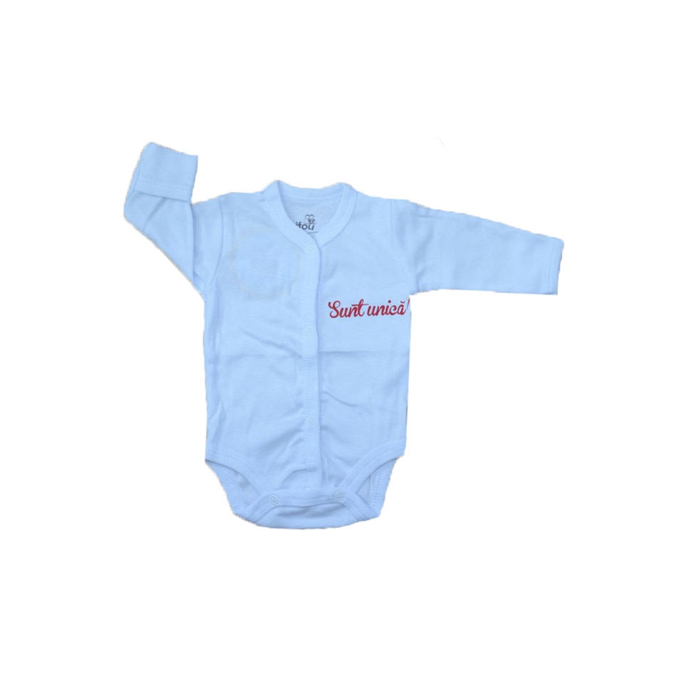 Body cu maneca lunga fetite Pifou Model 11A, Alb, 56