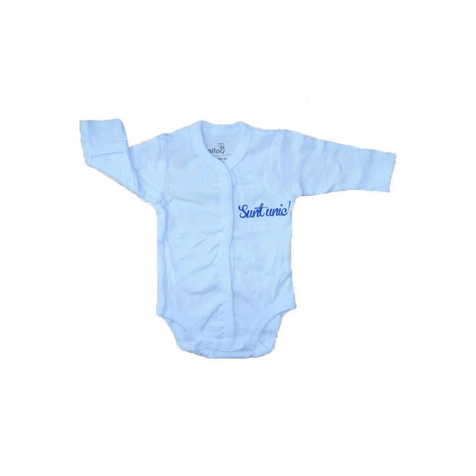 Body cu maneca lunga baietei Pifou Model 11A-7, Alb, 56