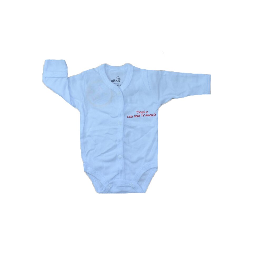 Body cu maneca lunga bebelusi Pifou Model 11A-8, Alb, 56