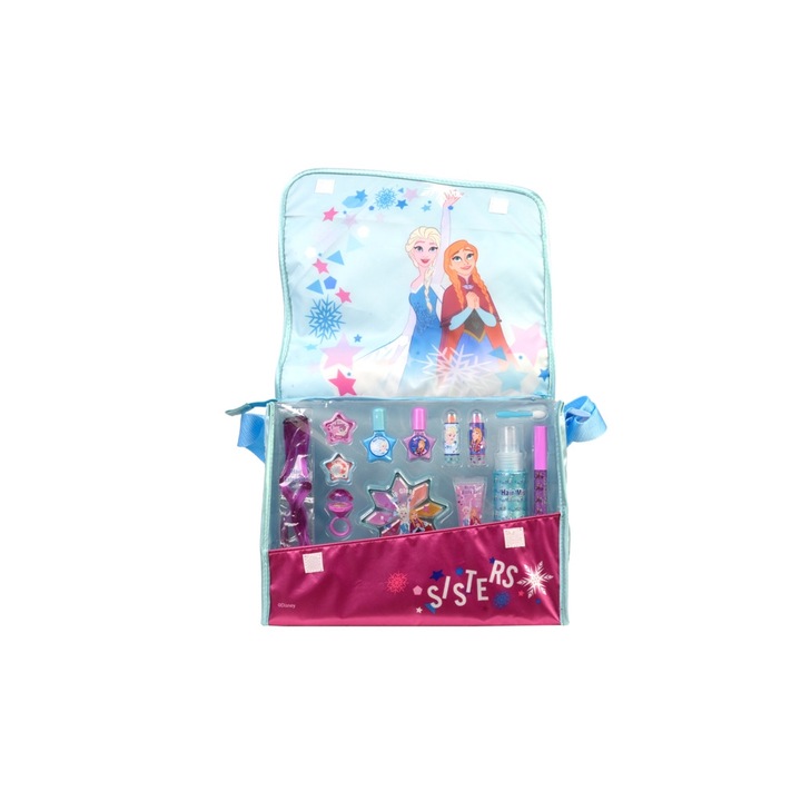 Комплект с грим за лице, тяло и нокти Disney Frozen в чанта, 20 части