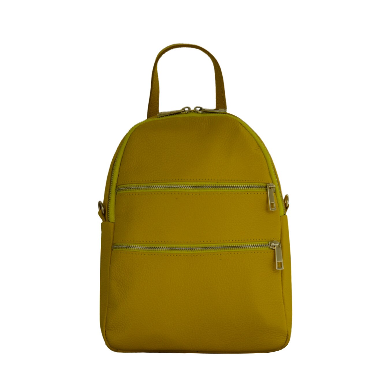 Rucsac de dama din piele naturala, Leea galben