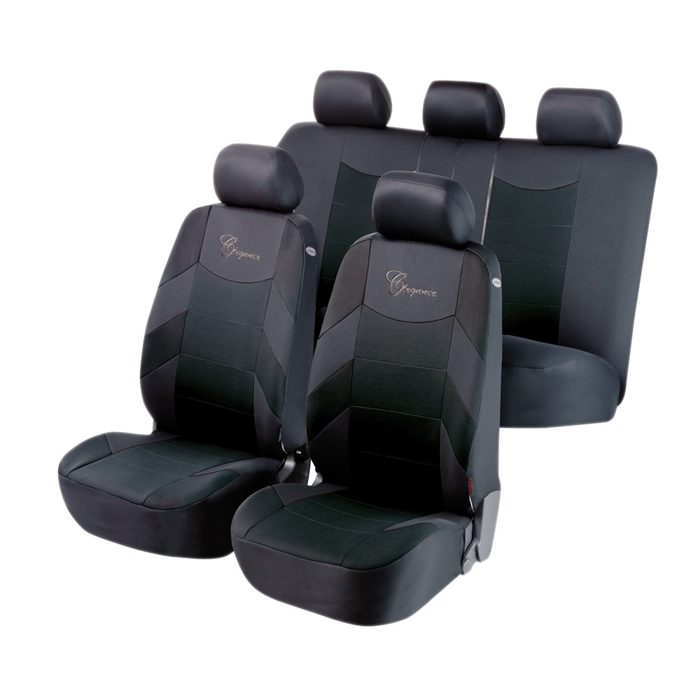 Huse auto Elegance, negru, 12 piese, sistem zipp-it basic, side-airbag compatibil