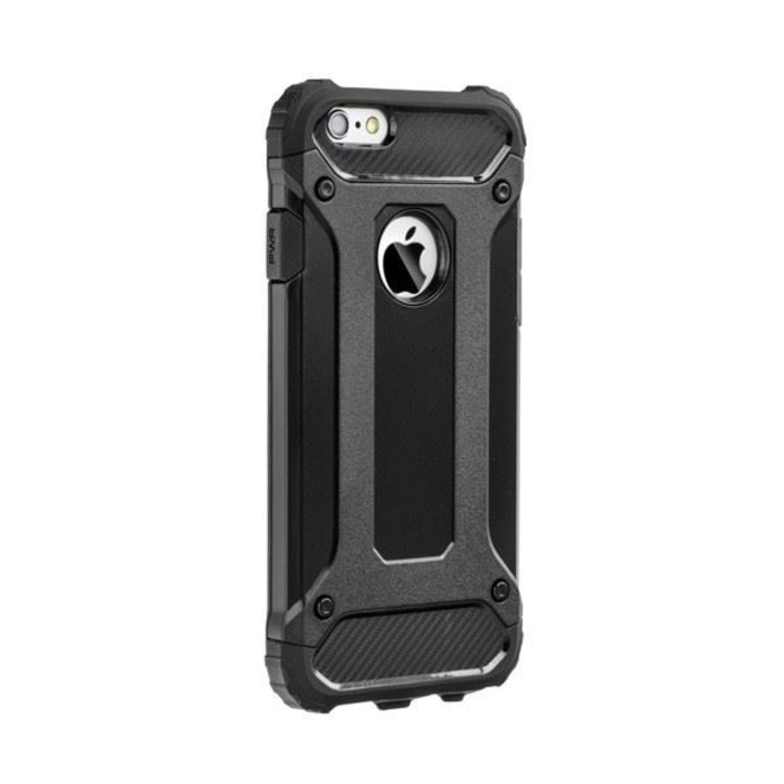 FORCELL ARMOR szilikon + műanyag hibrid hátlapvédő telefontok - iPhone 8, Fekete