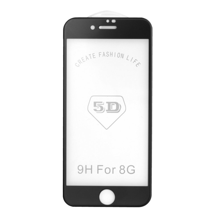 5D Full Glue ultravékony, kerekített éleket is lefedő kijelzővédő üvegfólia - Apple iPhone 7 Plus / 8 Plus Forest, fekete
