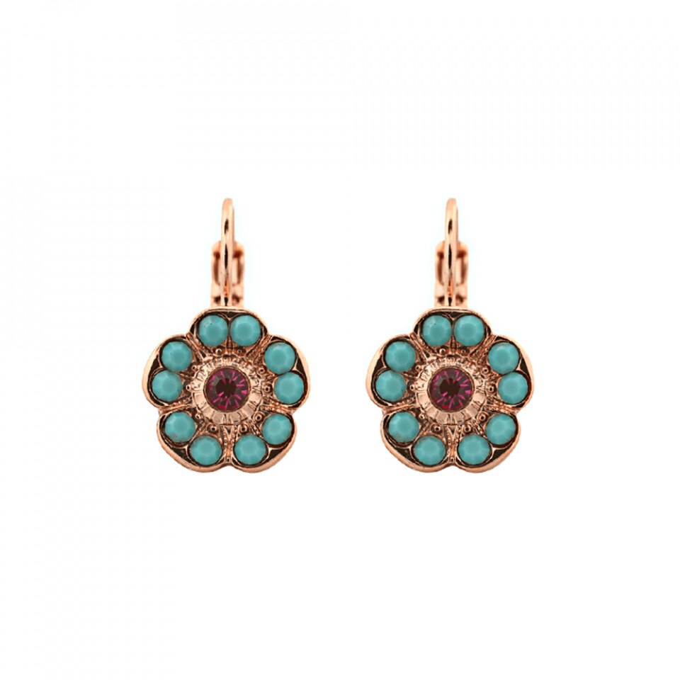 Cercei placati cu Aur roz de 24K, Cristale Swarovski, Happy Days by Roxannes - Mariana Jewellery, Multicolor 1220-1007rg6