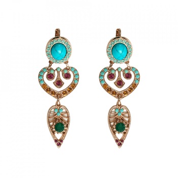 Cercei placati cu Aur roz de 24K, Cristale Swarovski si Pietre semipretioase, Happy Days by Roxannes - Mariana Jewellery, Multicolor 1423/1-M1007rg6 Cercei placati cu Aur roz de 24K, Cristale Swarovski si Pietre semipretioase, Happy Days by Roxannes - Mariana Jewellery, Multicolor 1423/1-M1007rg6