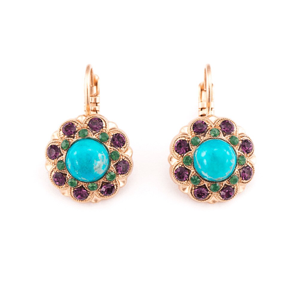 Cercei placati cu rodiu, Cristale, Emerald by Roxannes - Mariana Jewellery, Verde1100/2-205RO2