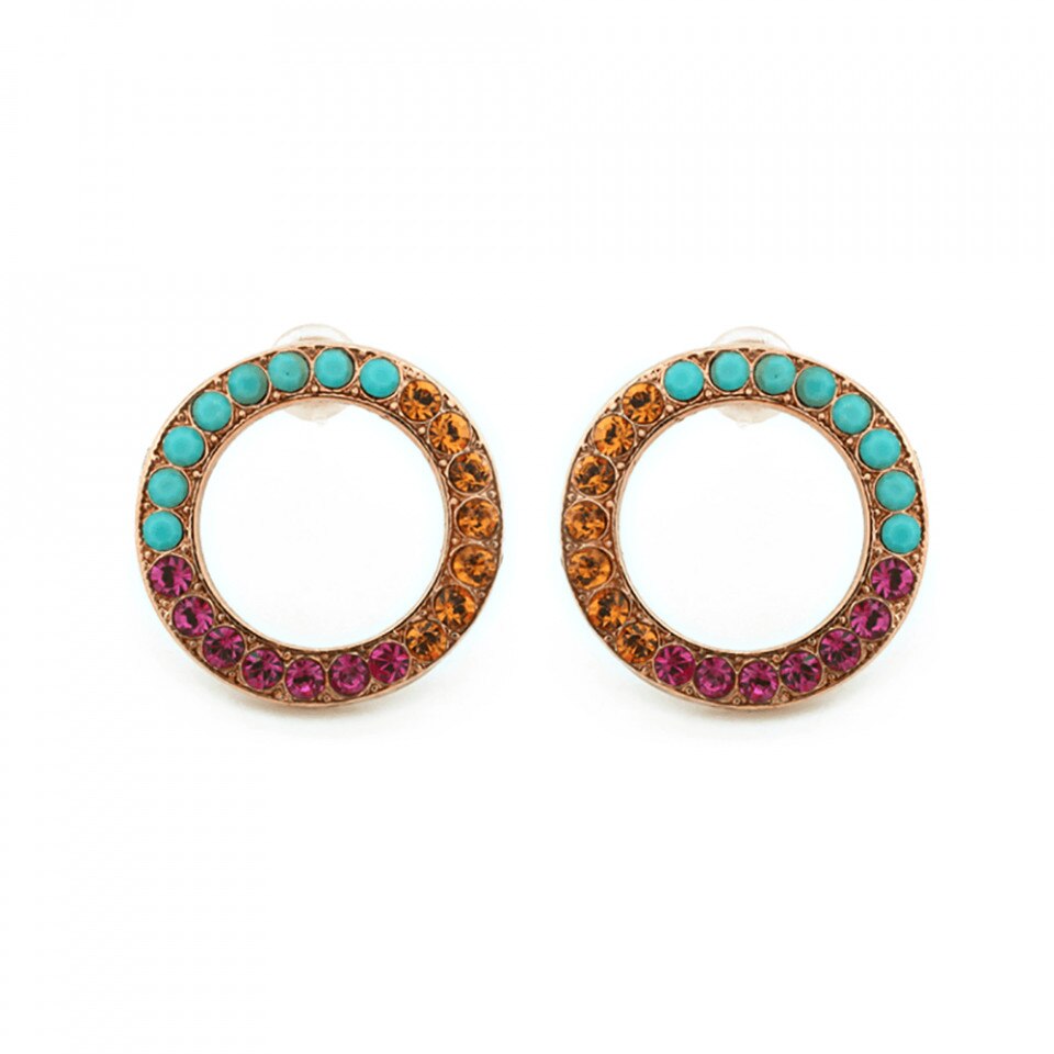 Cercei placati cu Aur roz de 24K, Cristale Swarovski, Happy Days by Roxannes - Mariana Jewellery, Multicolor 1427-1007rg2