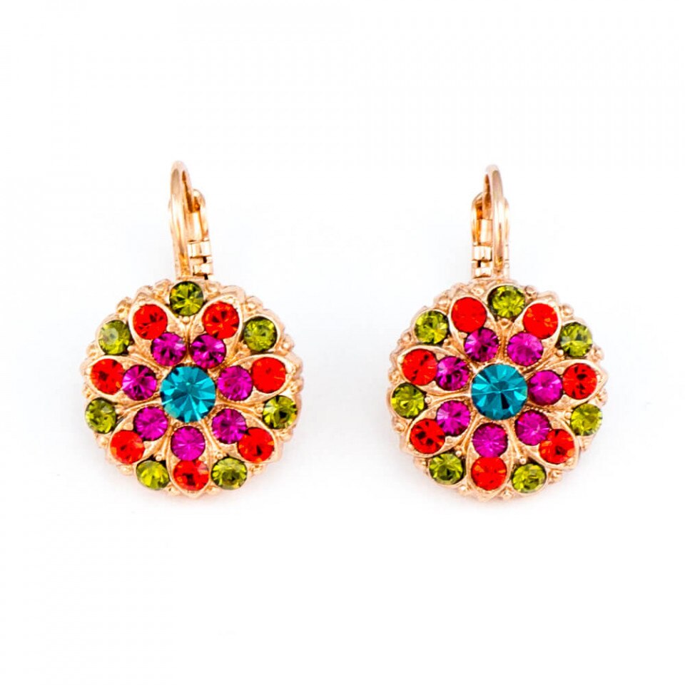 Cercei placati cu Aur roz de 24K, Cristale Swarovski, Guardian Angel by Roxannes - Mariana Jewellery, Multicolor 1029-1311RG6