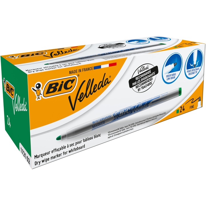 Marker Velleda 1721 verde cut/24, BIC