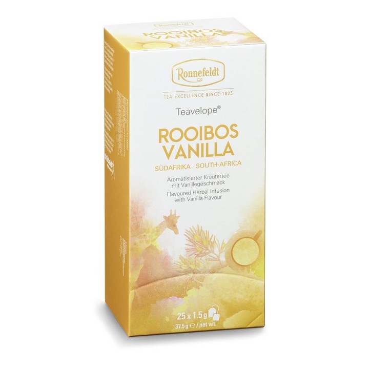Infuzie plante Teavelope® Rooibos Vanilla, Ronnefeldt, 25 pliculete