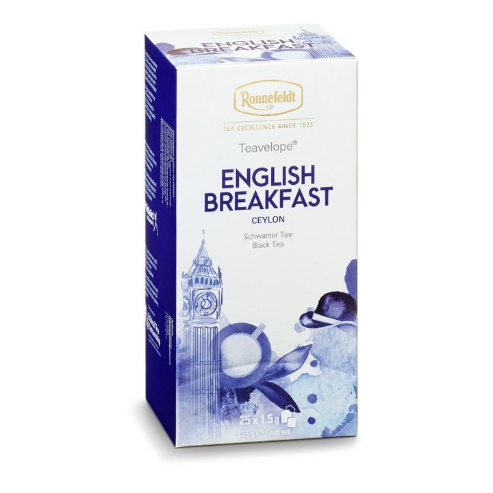 Ceai negru Teavelope® English Breakfast, Ronnefeldt, 25 pliculete