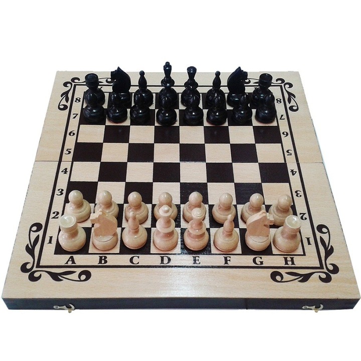 Set sah si table, ORESHAK, Lemn de fag, 34 cm, Multicolor