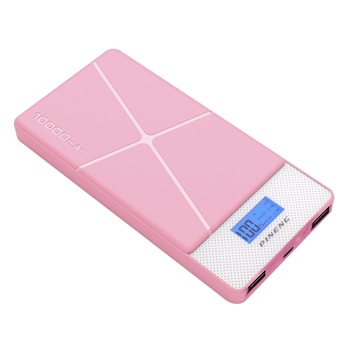 Baterie externa portabila Pineng PN-983, 10000 mAh, 5V, 2 porturi USB, afisaj LED, Roz Baterie externa portabila Pineng PN-983, 10000 mAh, 5V, 2 porturi USB, afisaj LED, Roz