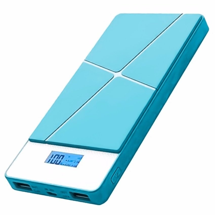 Baterie externa portabila Pineng PN-983, 10000 mAh, 5V, 2 porturi USB, afisaj LED, Albastru