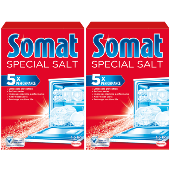Sare dedurizanta Somat 3X Action pentru masina de spalat vase, 2 x 1.5 kg Sare dedurizanta Somat 3X Action pentru masina de spalat vase, 2 x 1.5 kg