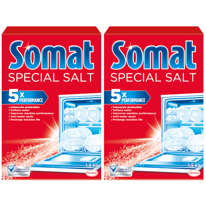 Сол Somat 3X Action за съдомиялни машини, 2 x 1.5 кг