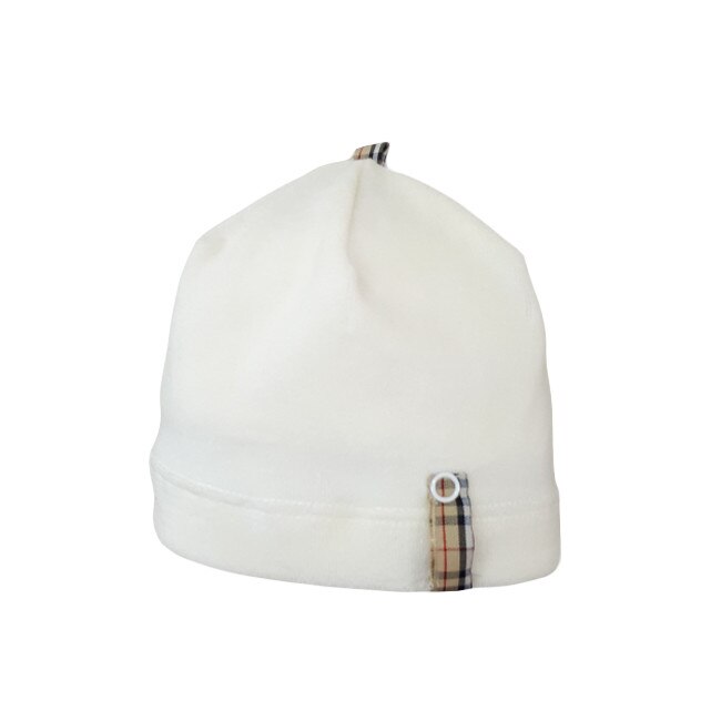 Fes Mic Pitic C132 din catifea cu bentita decorativa, ecru, 44 cm