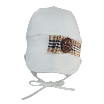 Sapca Mic Pitic S38NN cu banda si nasture decorativ, Ecru Sapca Mic Pitic S38NN cu banda si nasture decorativ, Ecru