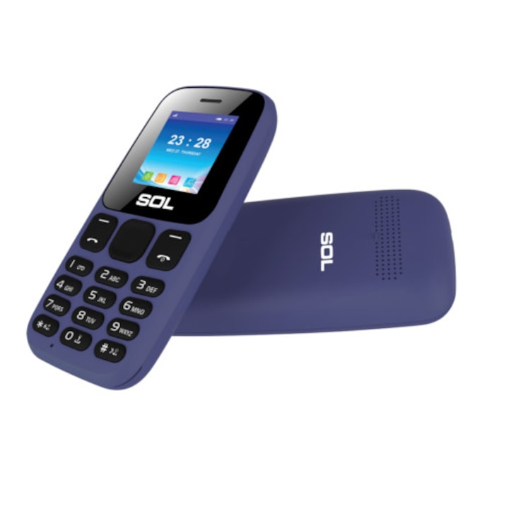 Telefon mobil SOL B 1400, Albastru inchis, Husa SWISS