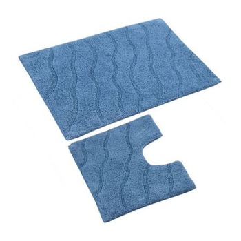 Set 2 covorase de baie iMK®, albastru, 50x80 cm / 50x40 cm Set 2 covorase de baie iMK®, albastru, 50x80 cm / 50x40 cm