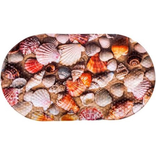 Covor de baie antiderapant iMK®, model cu scoici, 71x38 cm