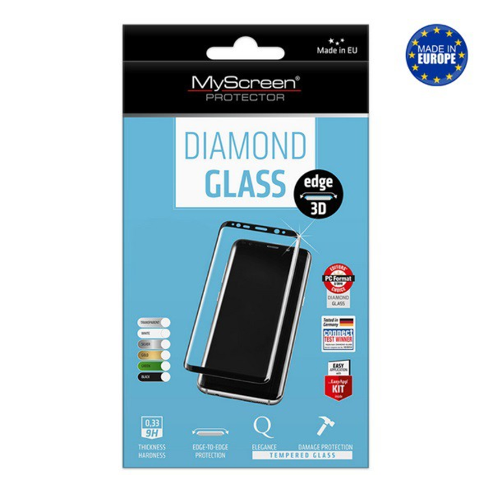 MYSCREEN DIAMOND GLASS EDGE képernyővédő üveg (3D full cover, íves, karcálló, 0.33 mm, 9H) FEKETE [Samsung Galaxy S6 EDGE+ (SM-G928)] (MD2539TG 3D BLACK)