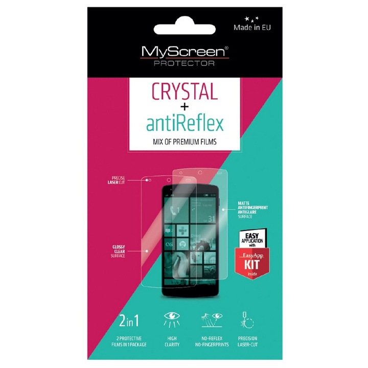 Myscreen crystal/antireflex képernyővédő fólia, 2 féle típus, átlátszó/tükröződésmentes, kompatibilis: Apple iPhone 6S Plus 5.5 / iPhone 6 Plus 5.5